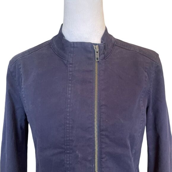 Loft Utility Jacket Mock Neck Navy Blue Womens Size XS - Picture 5 of 10